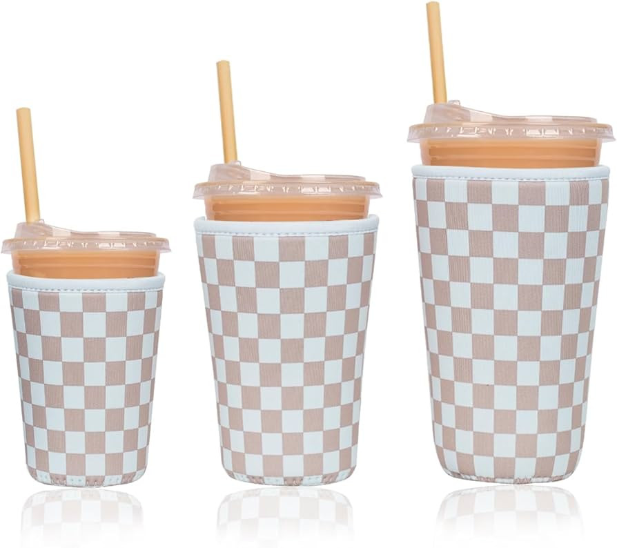 Reusable Insulated Neoprene Iced Coffee Cup Sleeve, Durable Drink Sleeve for Cold Beverages, Beve... | Amazon (US)