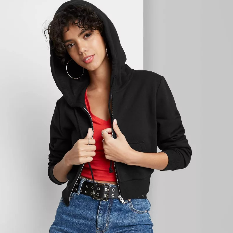 Women's Cropped Zip-Up Hoodie - Wild Fable™ | Target