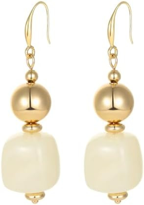 GZQ Boho Chunky Beaded Drop Earrings for Women, Resin Beads Dangle Earrings, Lightweight Hypoalle... | Amazon (US)