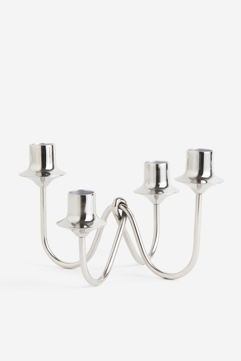 Metal Candelabra - Silver-colored - Home All | H&M US | H&M (US + CA)