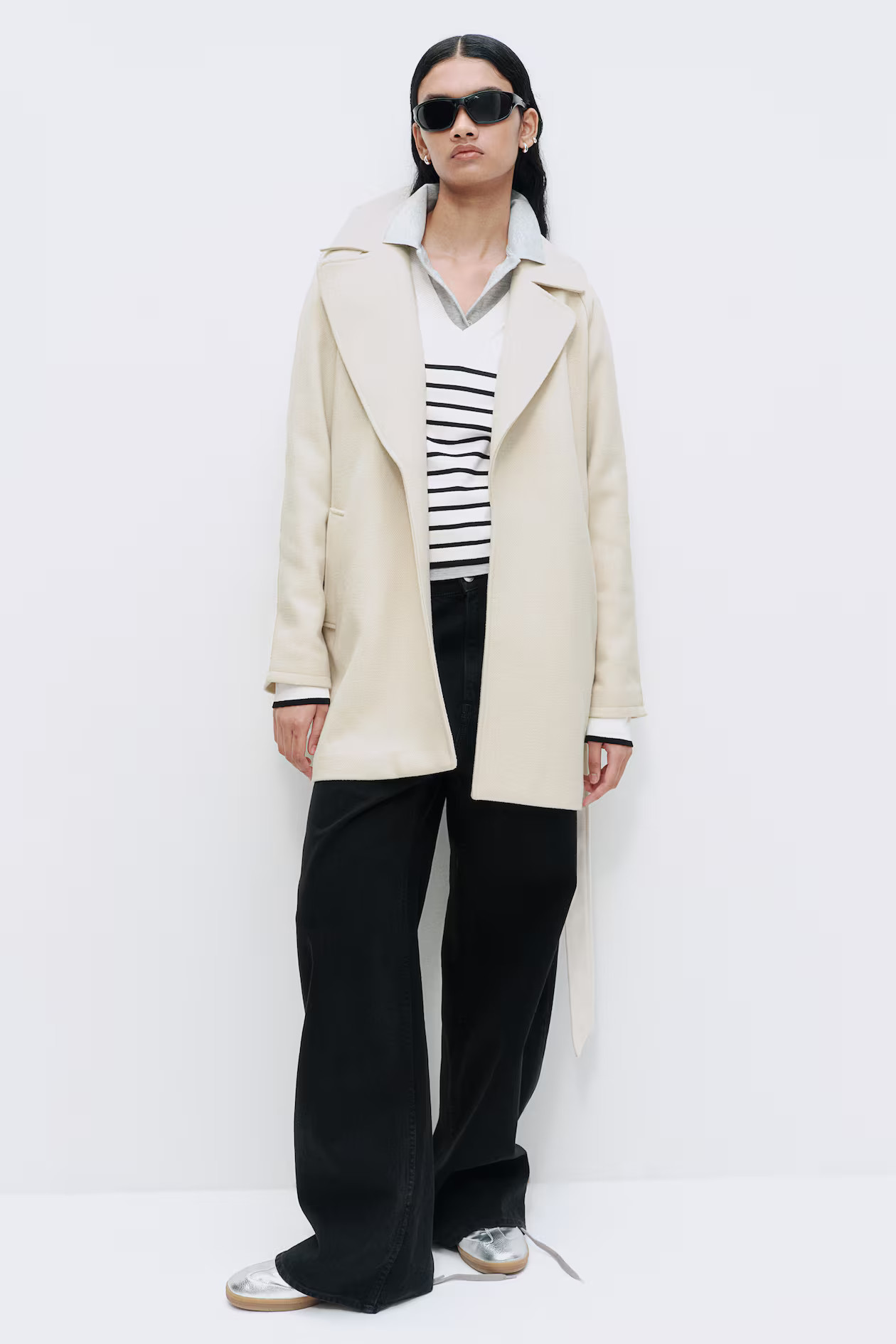 Tie-belt felted coat | H&M (UK, MY, IN, SG, PH, TW, HK)