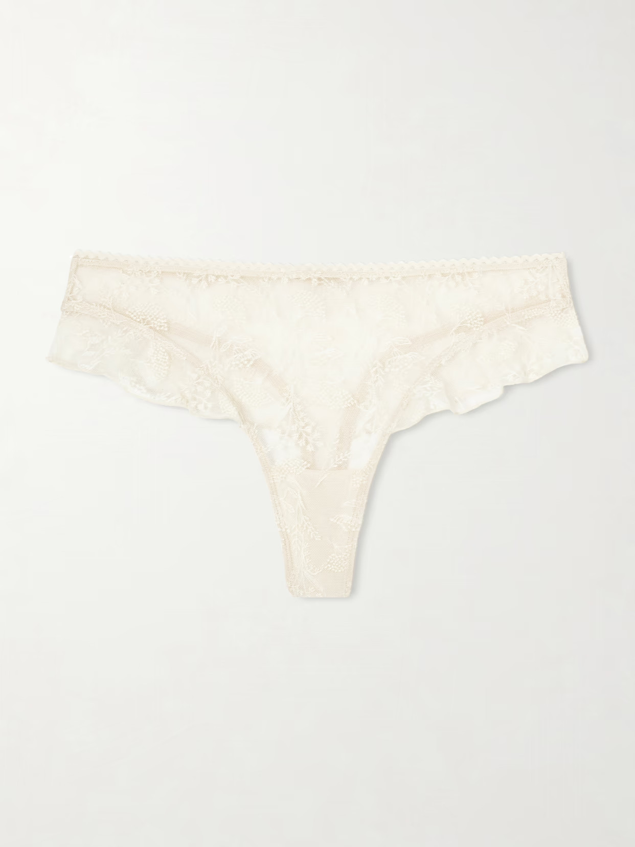 Eres - Seigle Embroidered Mesh Briefs - Cream | NET-A-PORTER (US)