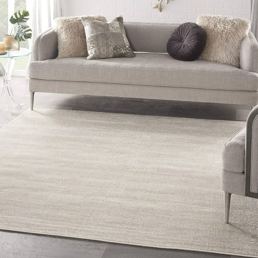 Nourison Essentials Indoor/Outdoor Ivory Beige 9' x Square Area Rug, Easy Cleaning, Non Shedding,... | Amazon (US)