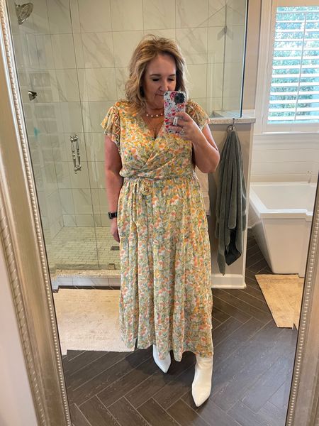 Dress size L. It’s roomy. Size down if in between. 

Fully lined. This one exceeds my expectations. 

Code NANETTE10 10% off!

Easter dress, bridal shower dress, vacation dress, summer dress, Mother’s Day 

#LTKwedding #LTKFind #LTKunder100