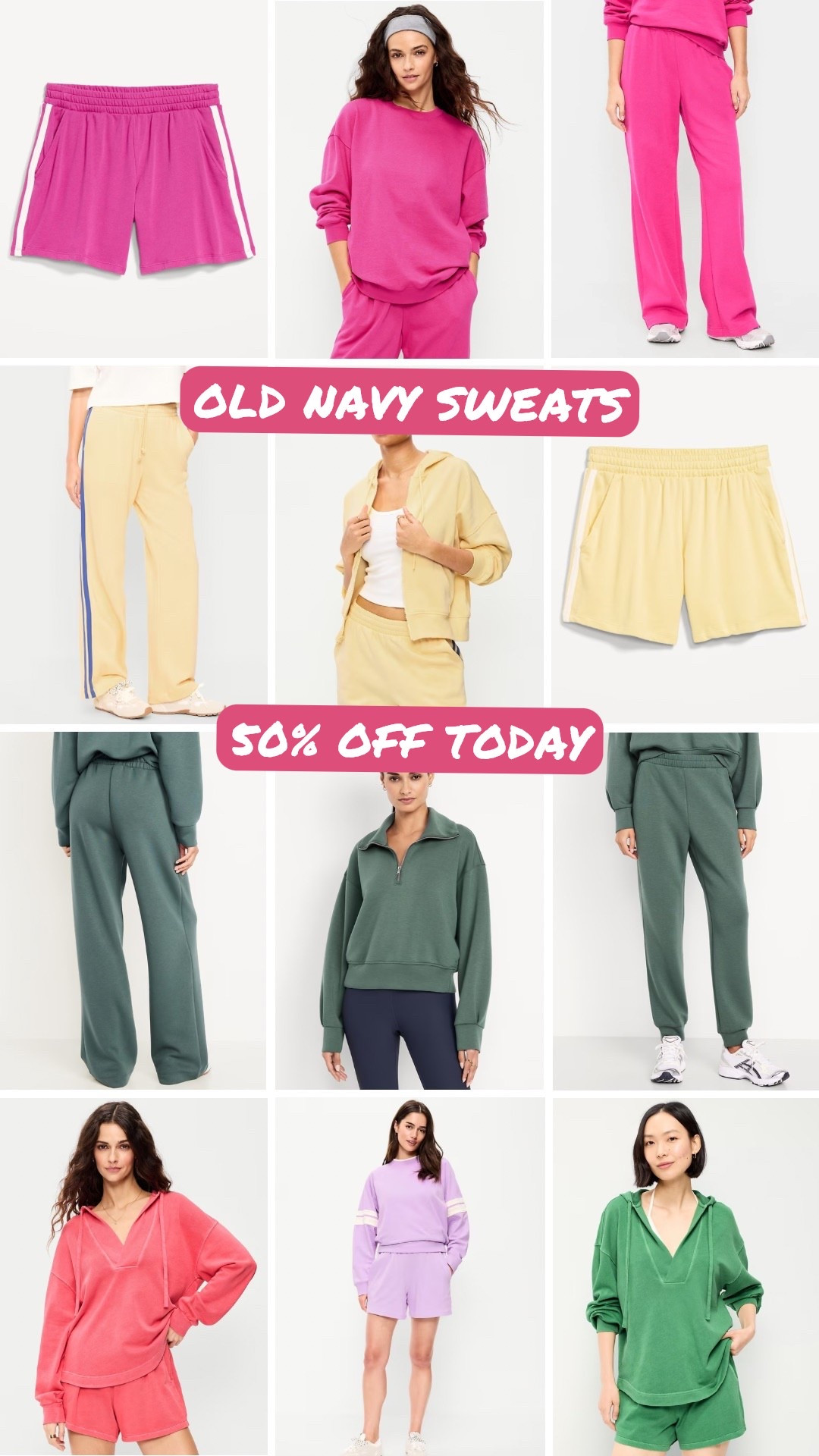 50% off old navy spring sweatsuits. Matching set sale. Comfy travel outfit. Disney outfit. Midsize loungewear. 

#LTKMidsize #LTKSaleAlert #LTKActive