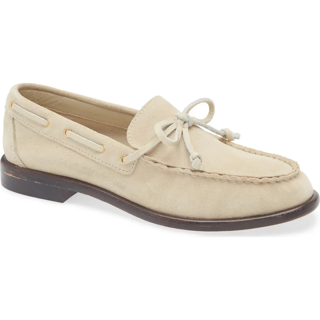 rag & bone Carter Boat Shoe in Macadamia Suede at Nordstrom, Size 9.5Us | Nordstrom