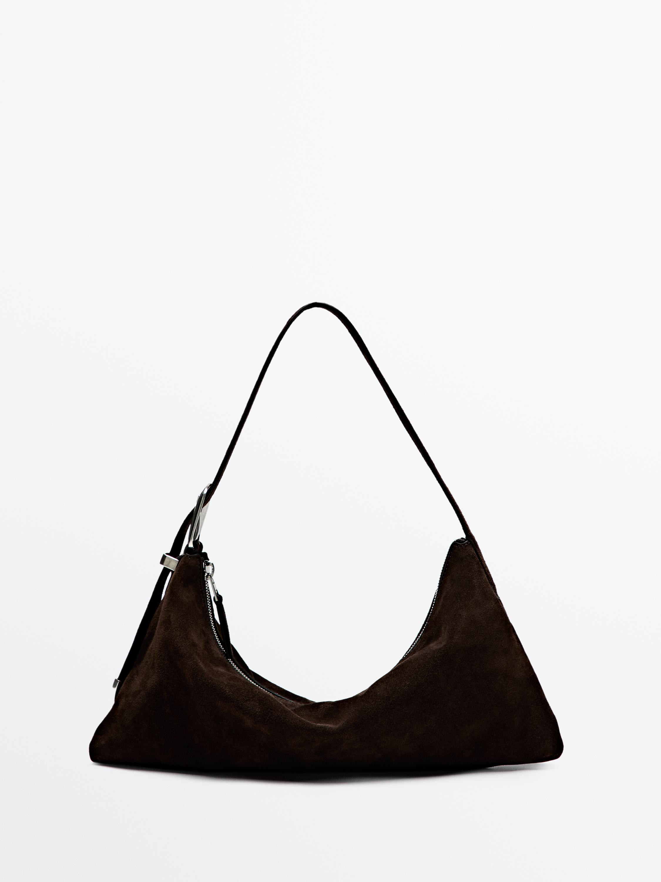 Medium-sized split suede bag | Massimo Dutti UK