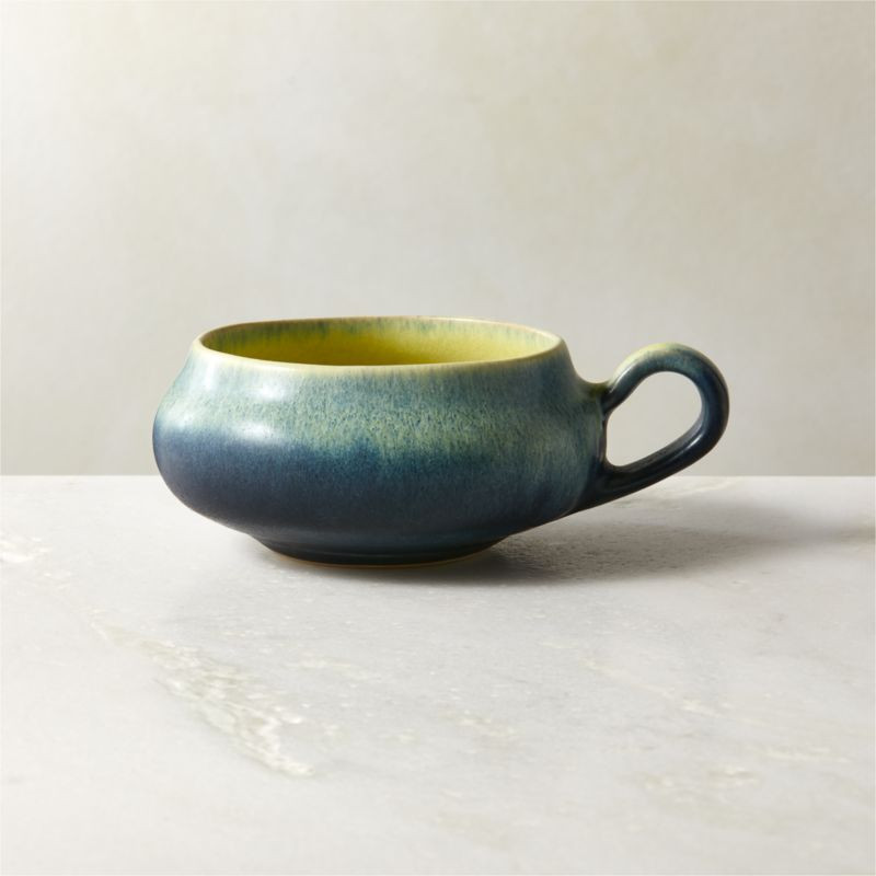 Aba Blue Cappuccino Mug + Reviews | CB2 | CB2