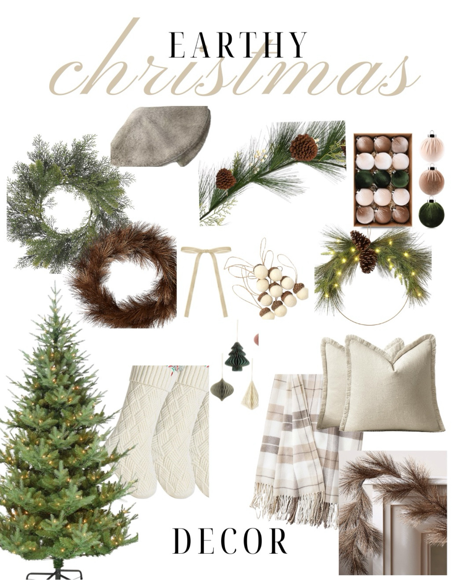 Earthy Christmas vibe in neutral tones, greens, and soft textures. Adding a warm and natural touch to the holidays!

#LTKSeasonal #LTKHoliday #LTKHome