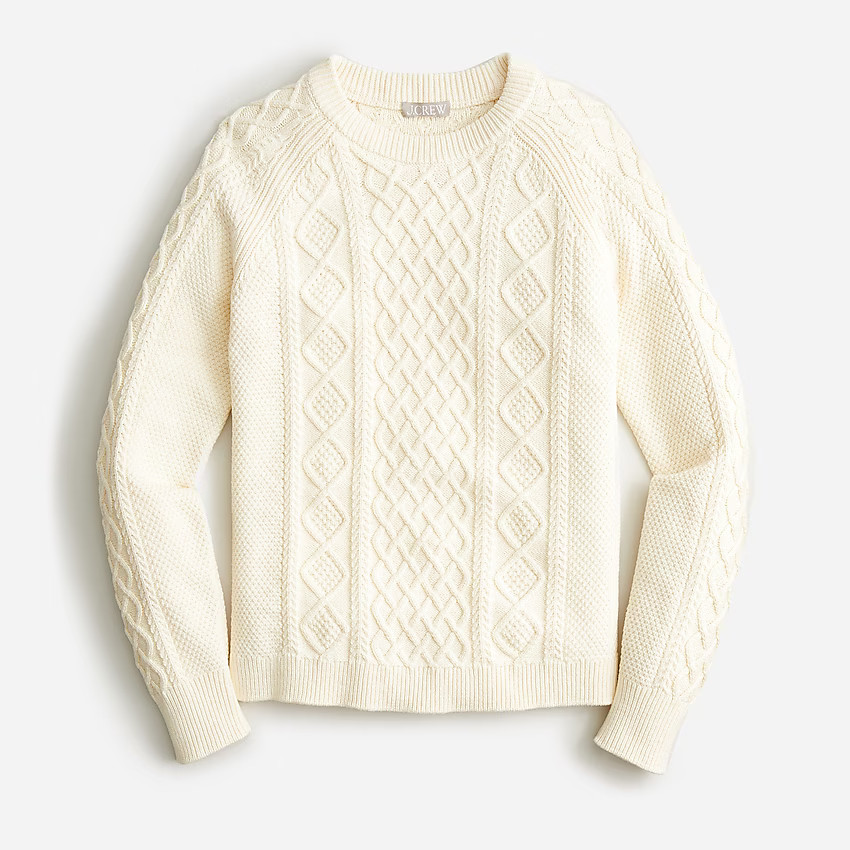 Cotton cable-knit sweater | J. Crew US