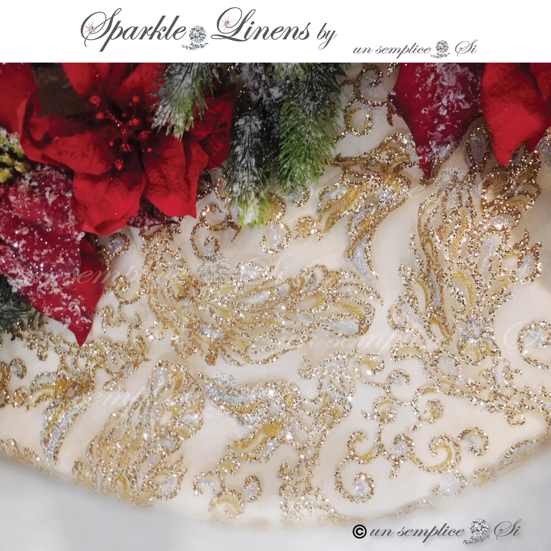 Glitter Tree Skirt, Gold Tree Skirt ,glitter Tulle Christmas Tree Skirt , FREE SHIPPING - Etsy | Etsy (US)