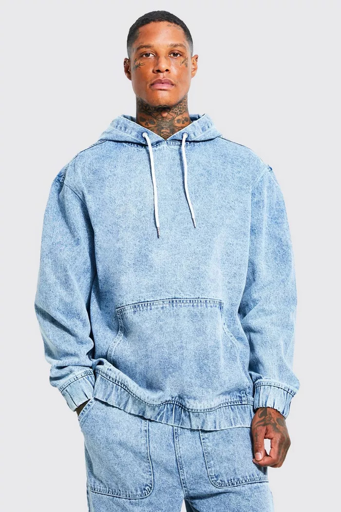 Oversized Denim Hoodie | Boohoo.com (UK & IE)