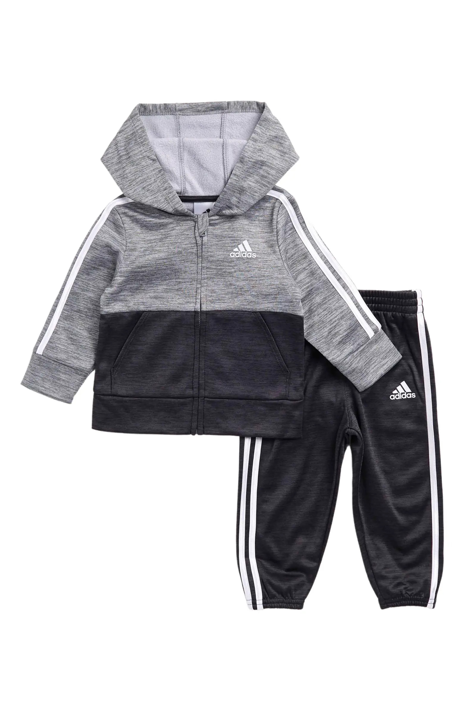 adidas 3 Stripe Hooded Jacket & Pants 2-Piece Set | Nordstromrack | Nordstrom Rack