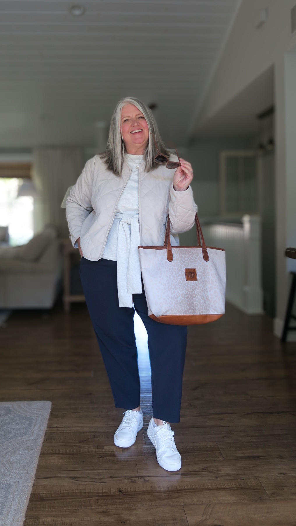 Plus-size over 50 outfit for a cozy chic fall  errand running look. 
Wearing - pants 18; Top XL; Shoes sizes up half a size. 

Measurements for size reference:
5’5” || Bust 44” || Waist 40” || Hip 52” 

#LTKPlusSize #LTKOver40 #LTKTall