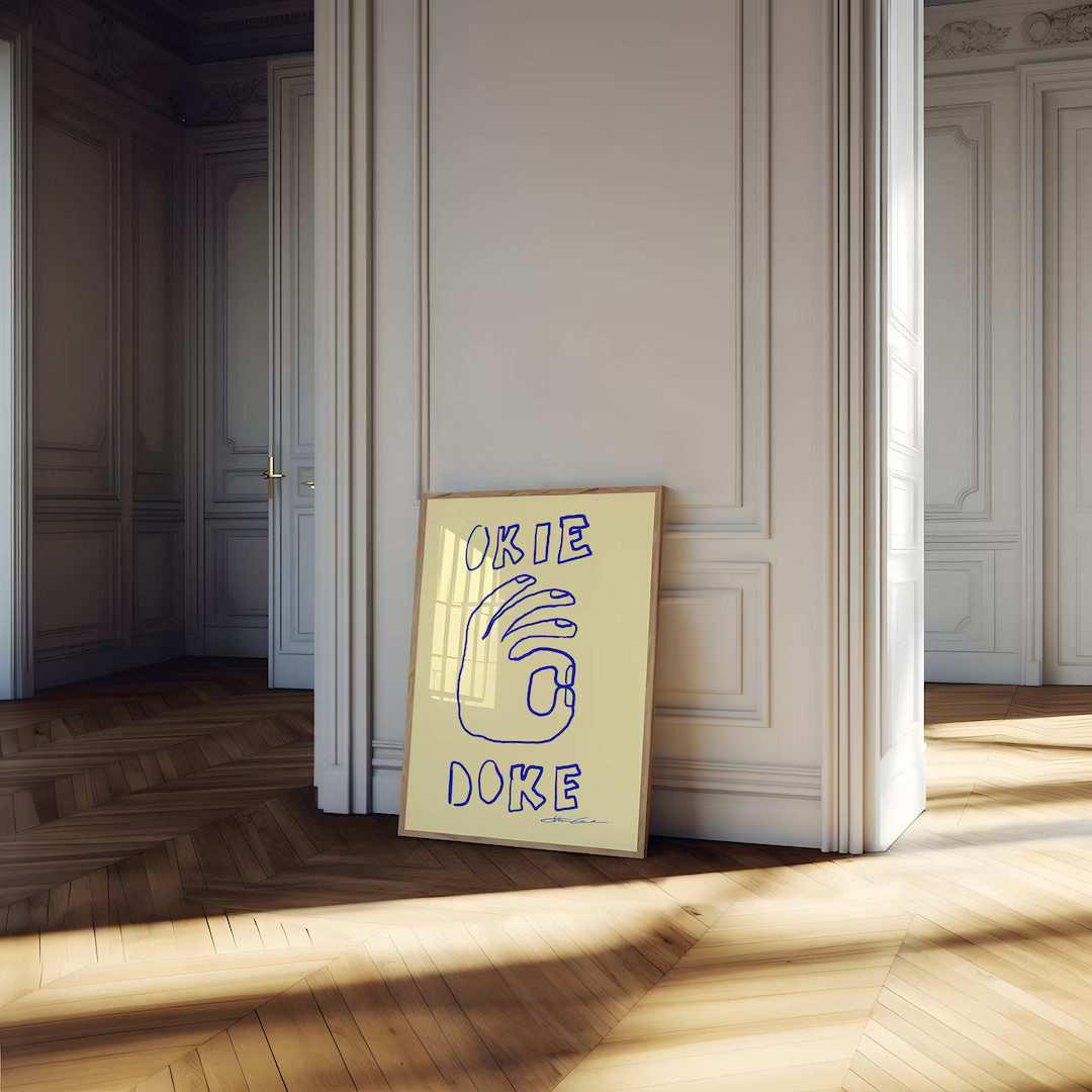 FRAMED Okie Doke Poster, Retro Coffee Poster, Espresso Poster, Coffee Bar Decor, Modern Kitchen A... | Etsy (US)