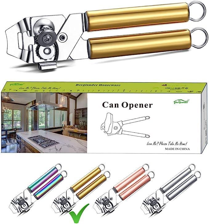 Berglander Can Opener, Stainless Steel Gold Handle Can Opener, Titainium Golden Plating Handle Ca... | Amazon (US)