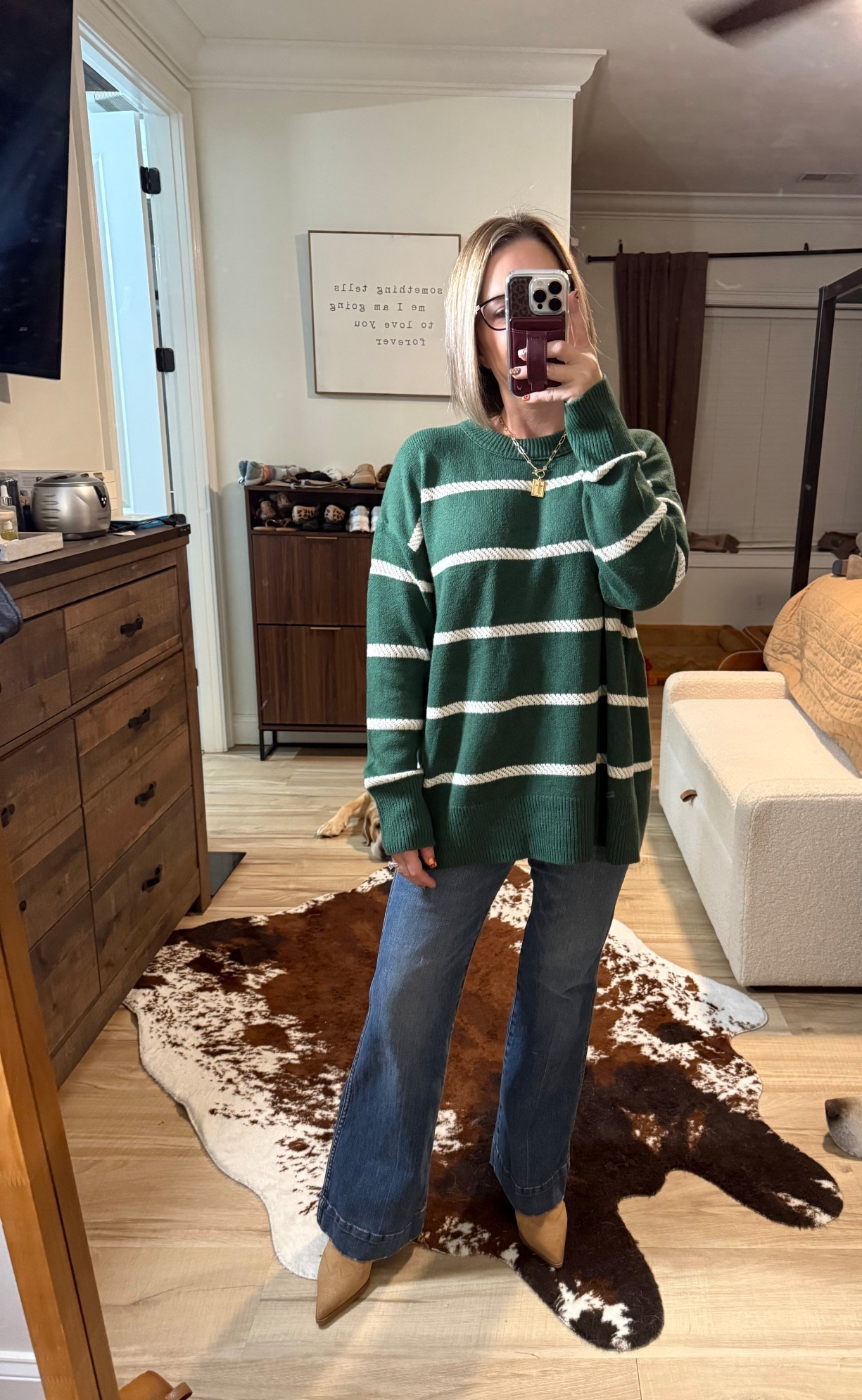 Sweater small
Jeans 0 
Boots TTS

#LTKPetite #LTKOver40 #LTKStyleTip