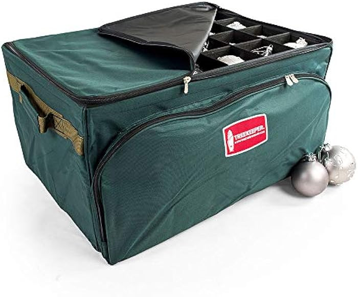 Amazon.com: TreeKeeper (Green Christmas Ornament Storage Box with Dividers - Deluxe Ornament Keep... | Amazon (US)