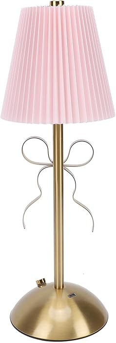Dpofirs Cute Bow Table Lamp, with Fabric Shade, Decorative Bedside Lighting, Rechargeable LED Bow... | Amazon (US)