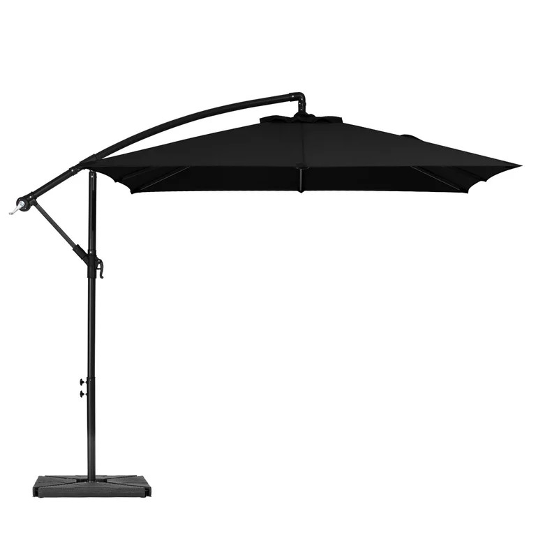 JUSTLET 8 x 8 ft Outdoor Square Hanging Offset Cantilever Umbrella for Garden, 100 lbs Base Inclu... | Walmart (US)