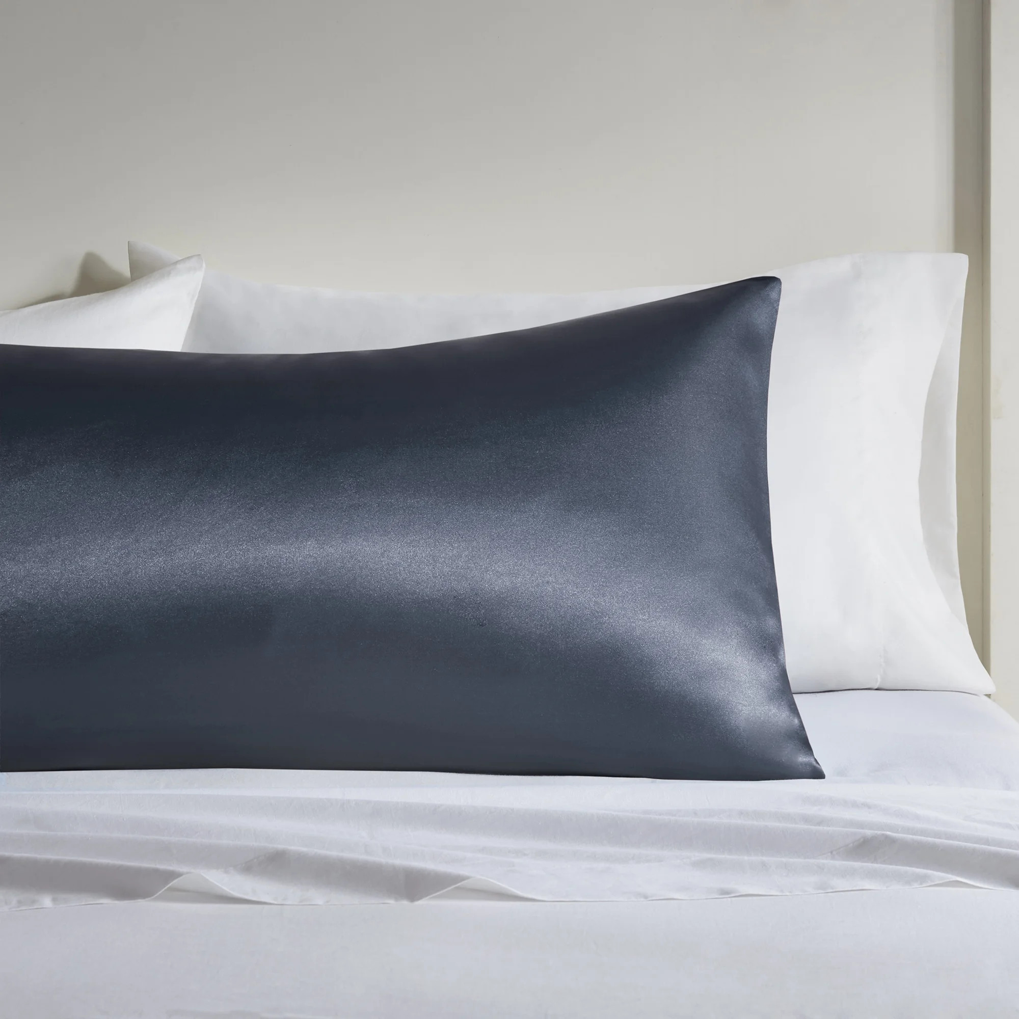 Mainstays Satin Standard Pillowcase Cover, Navy Blue, 20"x32" | Walmart (US)