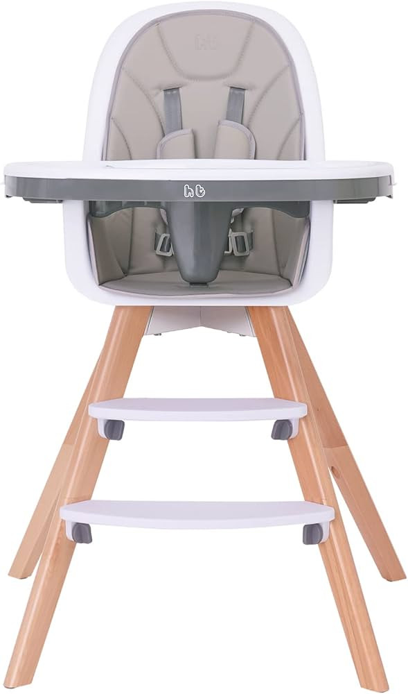 Baby High Chair with Double Removable Tray for Baby/Infants/Toddlers, 3-in-1 Wooden High Chair/Bo... | Amazon (US)