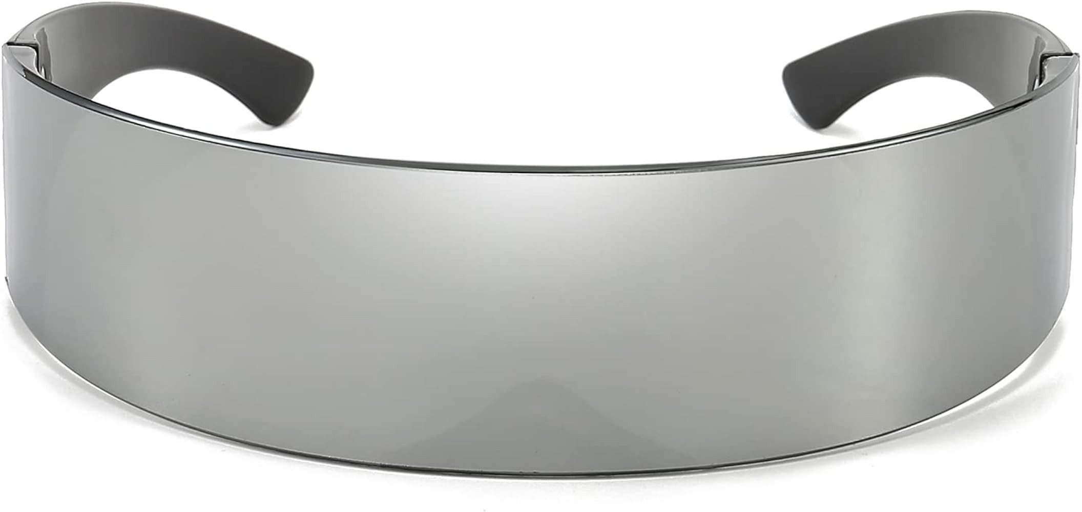 Dollger Futuristic Sunglasses Y2K Space Cyclops Wrap Around Glasses Rimless Translucent Mirrored ... | Amazon (US)