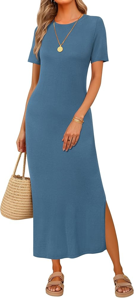 Arach&Cloz Women's Wool Blend Lightweight Spring Casual T Shirts Maxi Dress 2026 | Amazon (US)