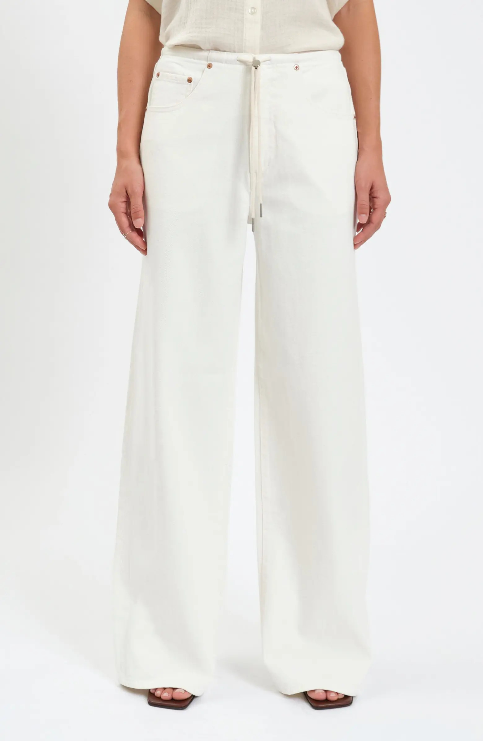 Madison Tie Waist Wide Leg Jeans | Nordstrom