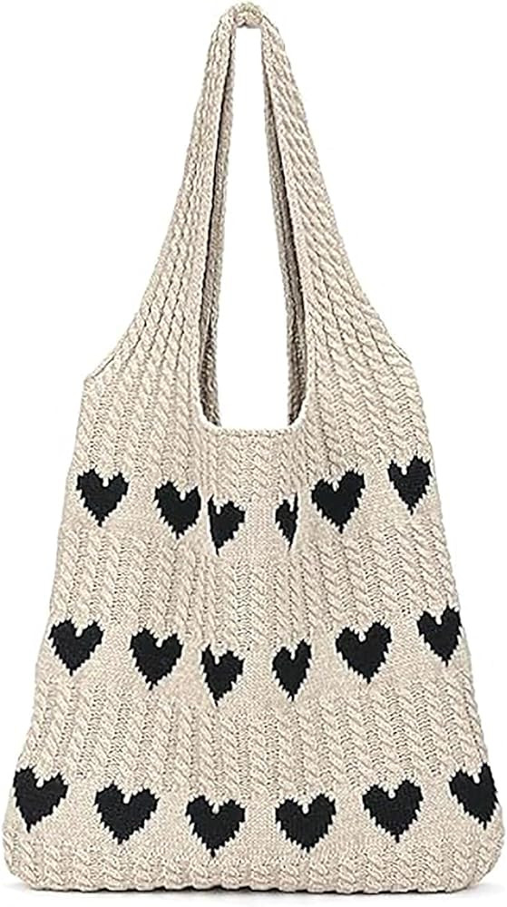 Knitted Shoulder Tote Bag Large Crochet Beach Bag Hobo Bag Aesthetic Tote Handbags for Women | Amazon (US)