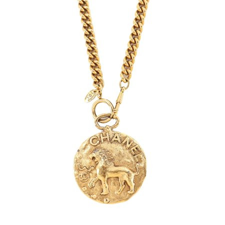 Used Chanel CHANEL medal lion long necklace gold 23 vintage accessories Necklace | Walmart (US)
