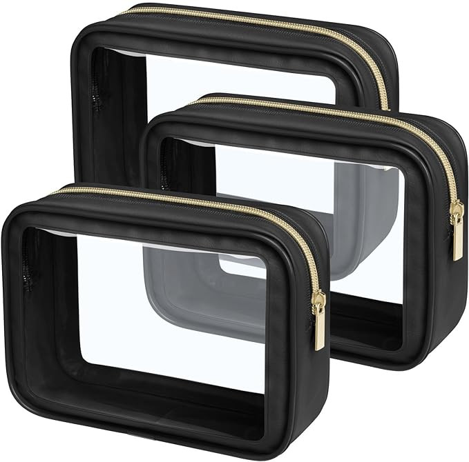 PACKISM Clear Makeup Bag - TSA Approved Toiletry Bag for Carry-on & Checked Luggage, Water Resist... | Amazon (US)