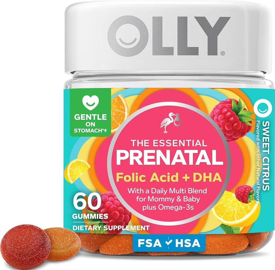 OLLY Prenatal Multivitamin Gummy, Daily Blend for Mommy & Baby - 60 Count | Amazon (US)