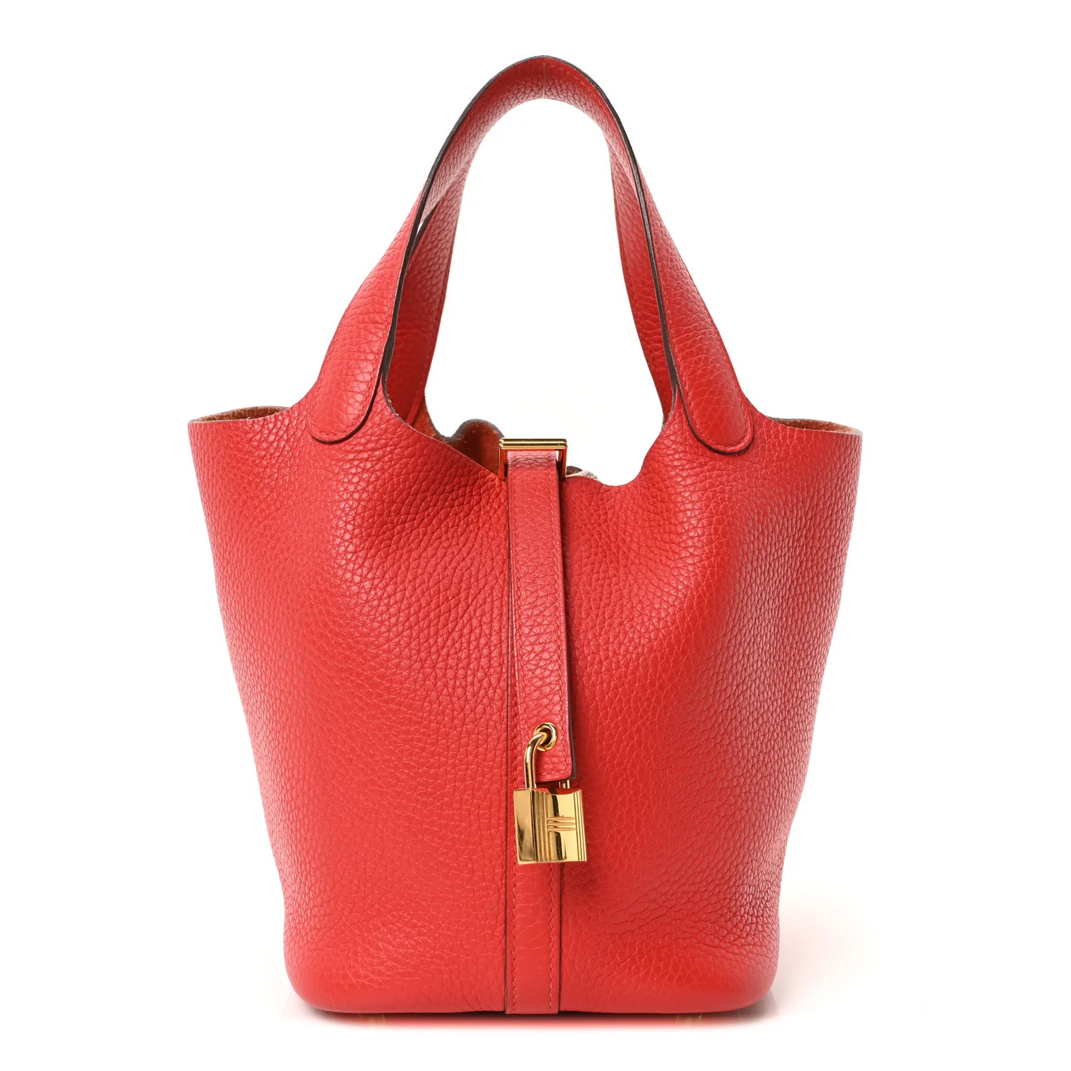 Hermes Taurillon Clemence Picotin Lock 18 PM Rouge Tomate 1776668 | FASHIONPHILE (US)