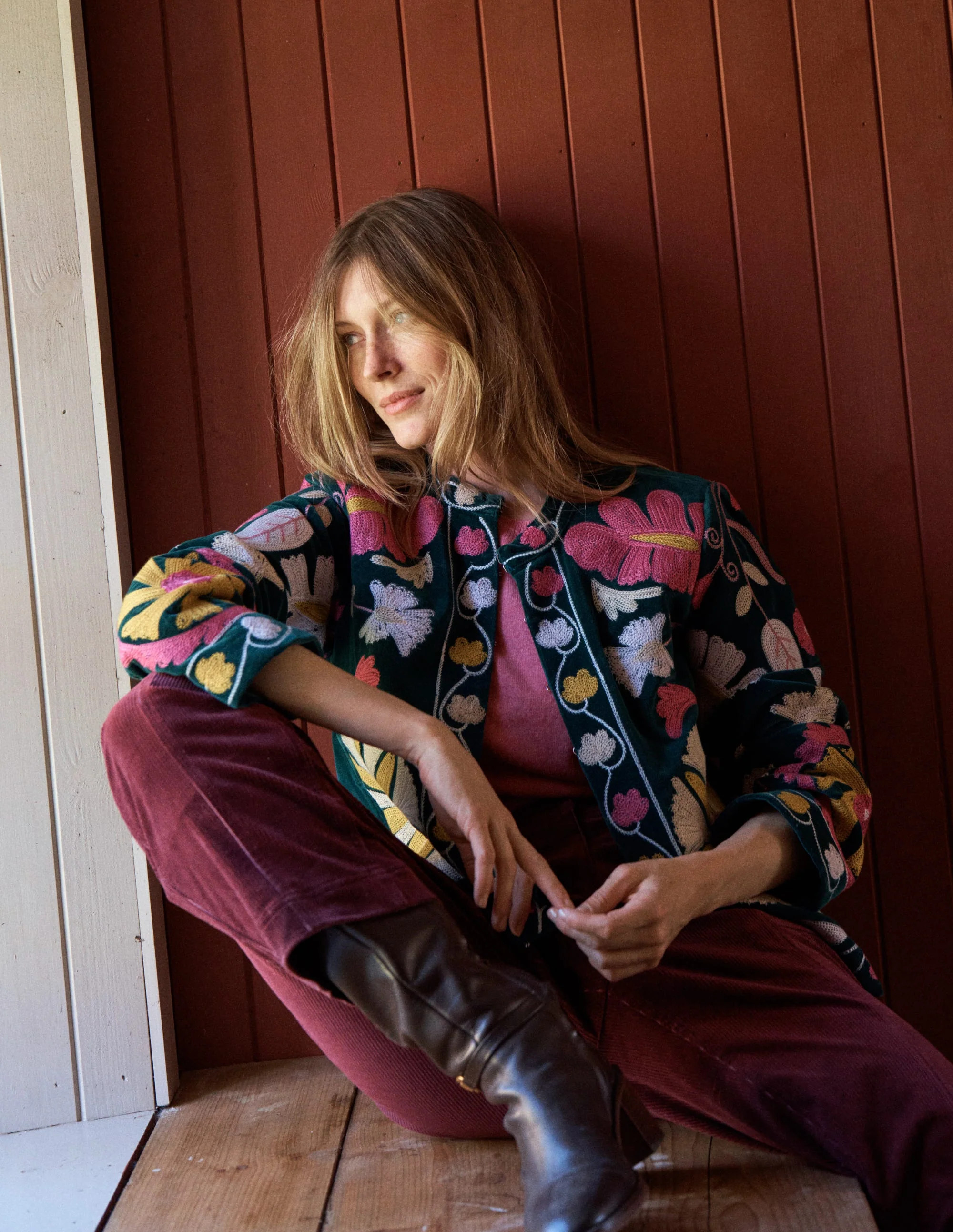 Embroidered Souvenir Jacket-Emerald Night Embroidery | Boden (US)