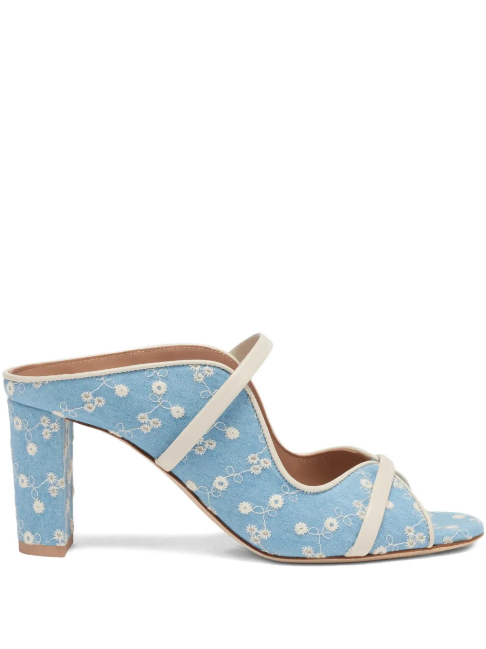 Malone Souliers Norah floral-printed heeled sandals - Blue | Farfetch Global