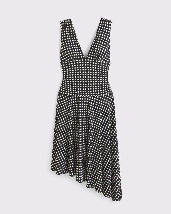Women's Plunge Ruched Knit Midi Dress | Women's Dresses & Jumpsuits | Abercrombie.com | Abercrombie & Fitch (US)