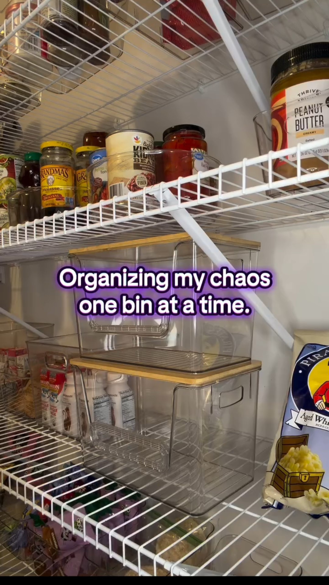 My pantry is officially in her clean-girl era ☁️🤍🧺
These organizing bins make everything look so much more put together — snacks, baking stuff, cereal, all of it finally has a home.
Highly recommend if you’re trying to get your life (and your cabinets) under control again 😂✨

#pantryorganization #homeaesthetic #kitchenrestock #organizingmom #amazonhomefinds