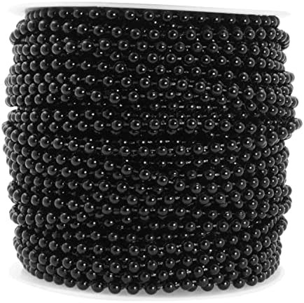 Mandala Crafts Faux Black Pearl Beads Garland - 4mm 44 Yds Black Pearl Strands Spool Pearl String... | Amazon (US)