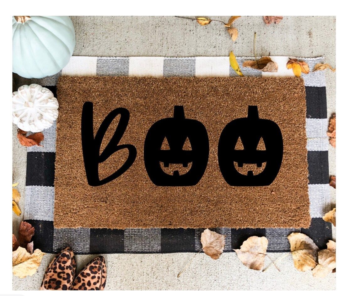 Boo Doormat Spooky Halloween Doormat - Etsy | Etsy (US)