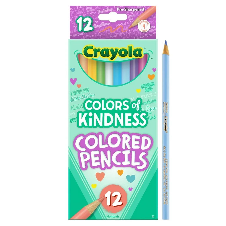 Crayola Colors of Kindness Colored Pencils, School Supplies, 12 Ct, Beginner Child - Walmart.com | Walmart (US)