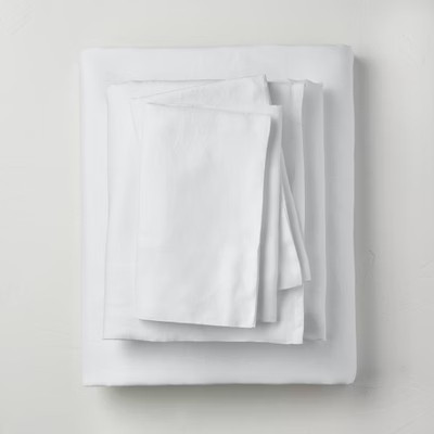 King 100% Washed Linen Solid Sheet Set White - Casaluna™ | Target