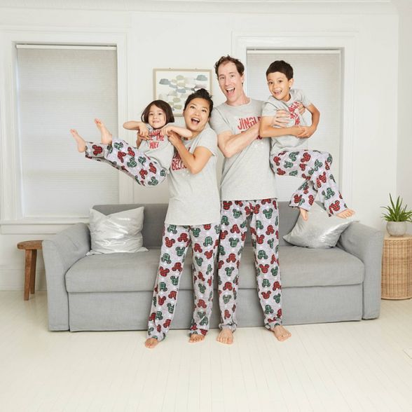Women's Holiday Mickey Mouse Fleece Matching Family Pajama Pants - Gray | Target