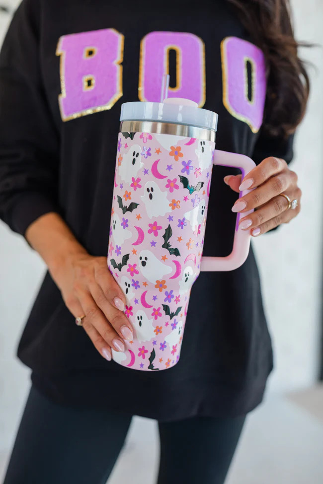Sippin' Pretty In Haunted Honey 40 oz Drink Tumbler With Lid And Straw | Pink Lily