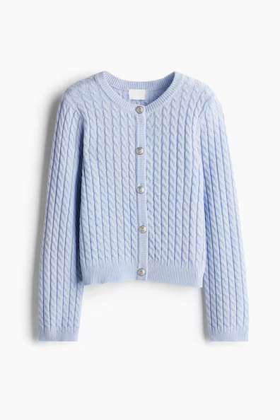 H & M - Cable-Knit Cardigan - Blue | H&M (US + CA)