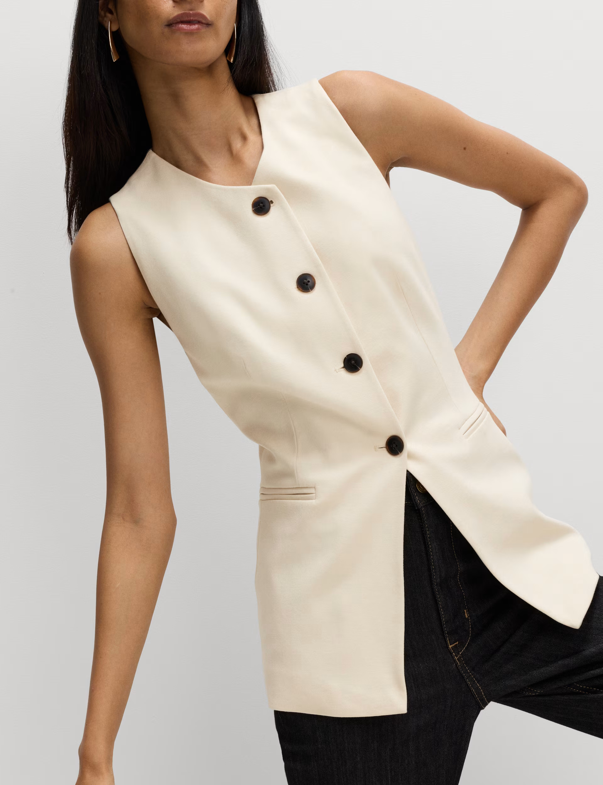 Jersey Collarless Waistcoat | Marks & Spencer (UK)
