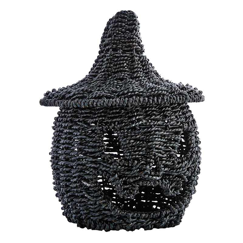Happy Haunting Seagrass & Metal Pumpkin, 11" | At Home