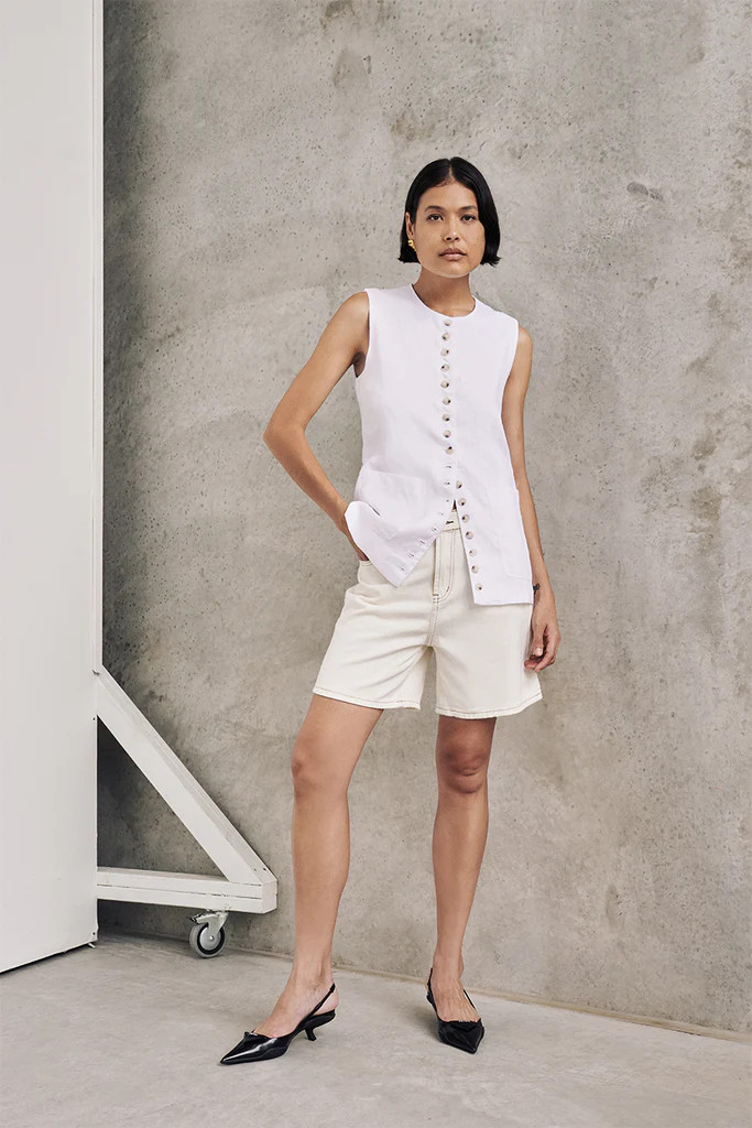 JOPLIN CREAM DENIM SHORT | DISSH