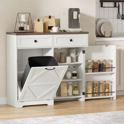 13 Gallon Tilt-Out Trash Bin Cabinet, White | Target