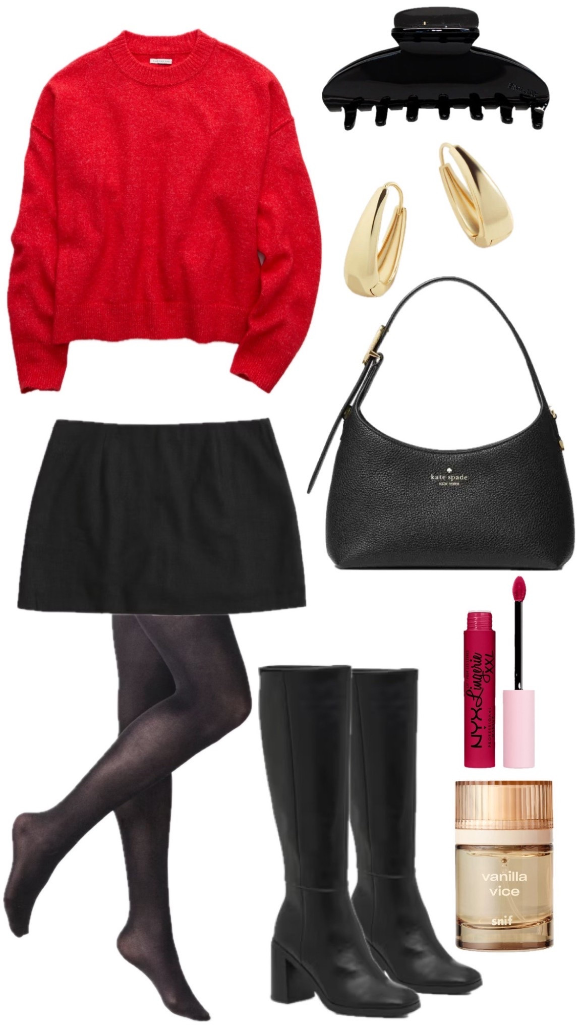 The perfect Christmas party outfit ❤️🎄
A cozy red sweater, chic black mini, sheer tights, and knee-high boots = festive but still comfortable. I finished the look with the Kate Spade 454 Mini Crossbody, and it’s 67% OFF right now 🤯—such a steal for a classic party bag.
Everything is linked on my LTK so you can recreate this look for your holiday parties before it sells out 🛍️✨
#LTKHoliday #ChristmasPartyOutfit #HolidayStyle #KateSpadeSale #LTKsale #FestiveOutfit #HolidayOOTD #LTKfinds #PartyOutfit
#LTKHoliday 

#LTKootd #LTKSaleAlert